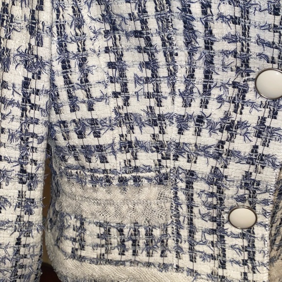 Euc Javier Simorra blue &white Tweed jacket - Picture 2 of 4